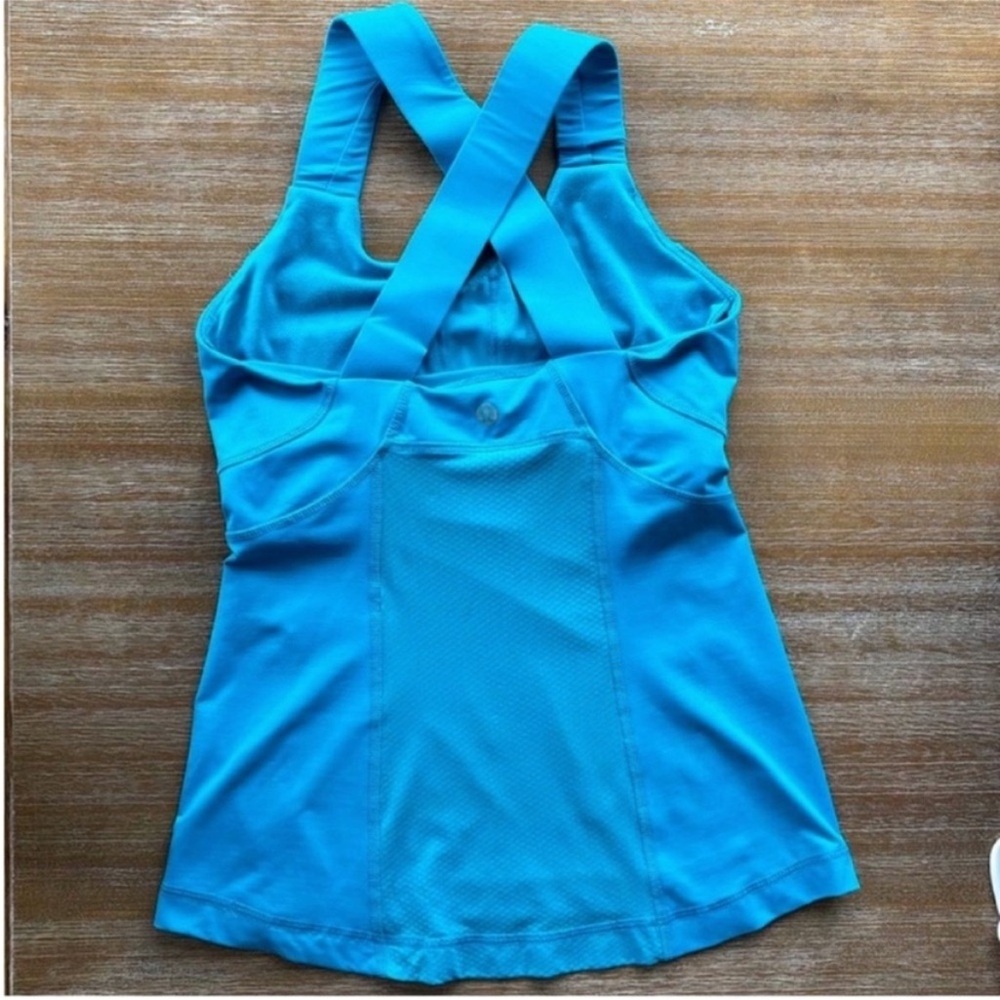 Lululemon Athletica Vibrant Blue Cross-Back Tank Top